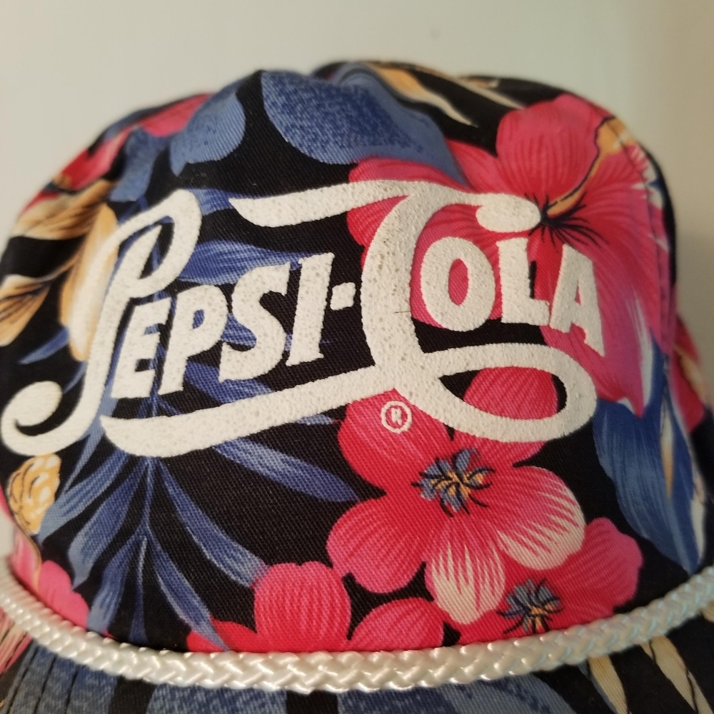 Rare vintage Pepsi cola Spellout Floral Hat cap - Picture 3 of 8